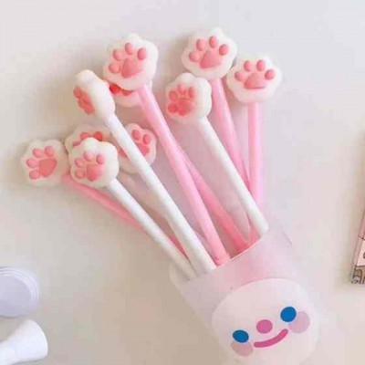 Caneta Rosa de Patinha de Gato (Escrita Preta 0,5mm)